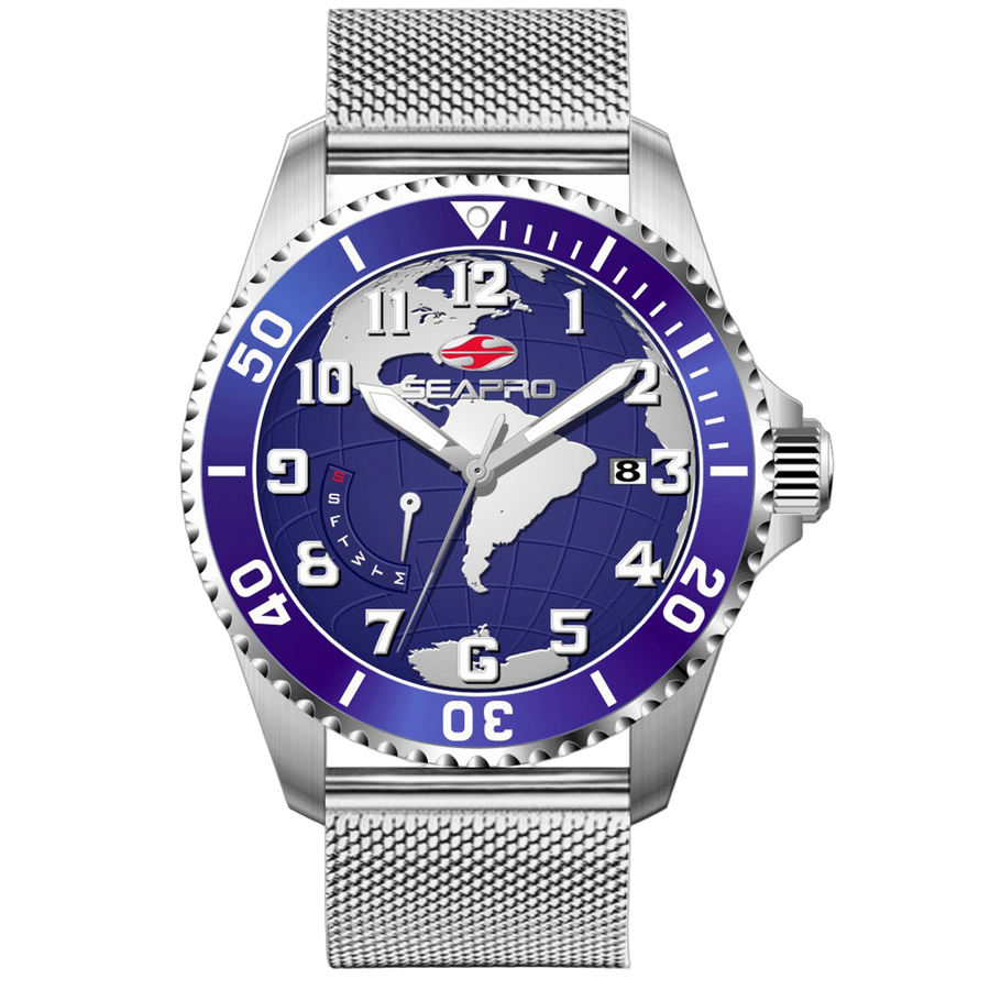 Seapro Stainless steel case watch in blue