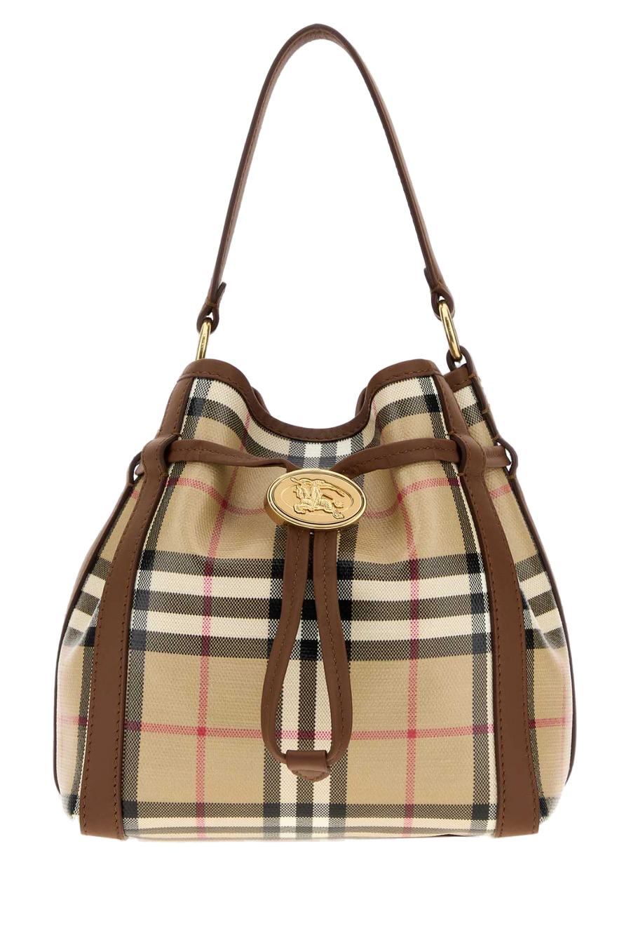 Coated Canvas Mini Check Bucket Bag Archivebeige Borse A Mano