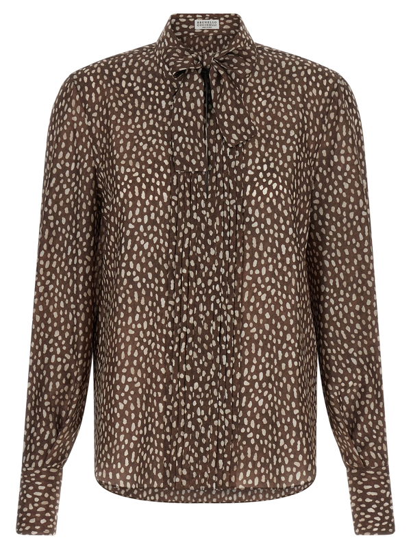 Brunello Cucinelli Pure silk blouse in brown