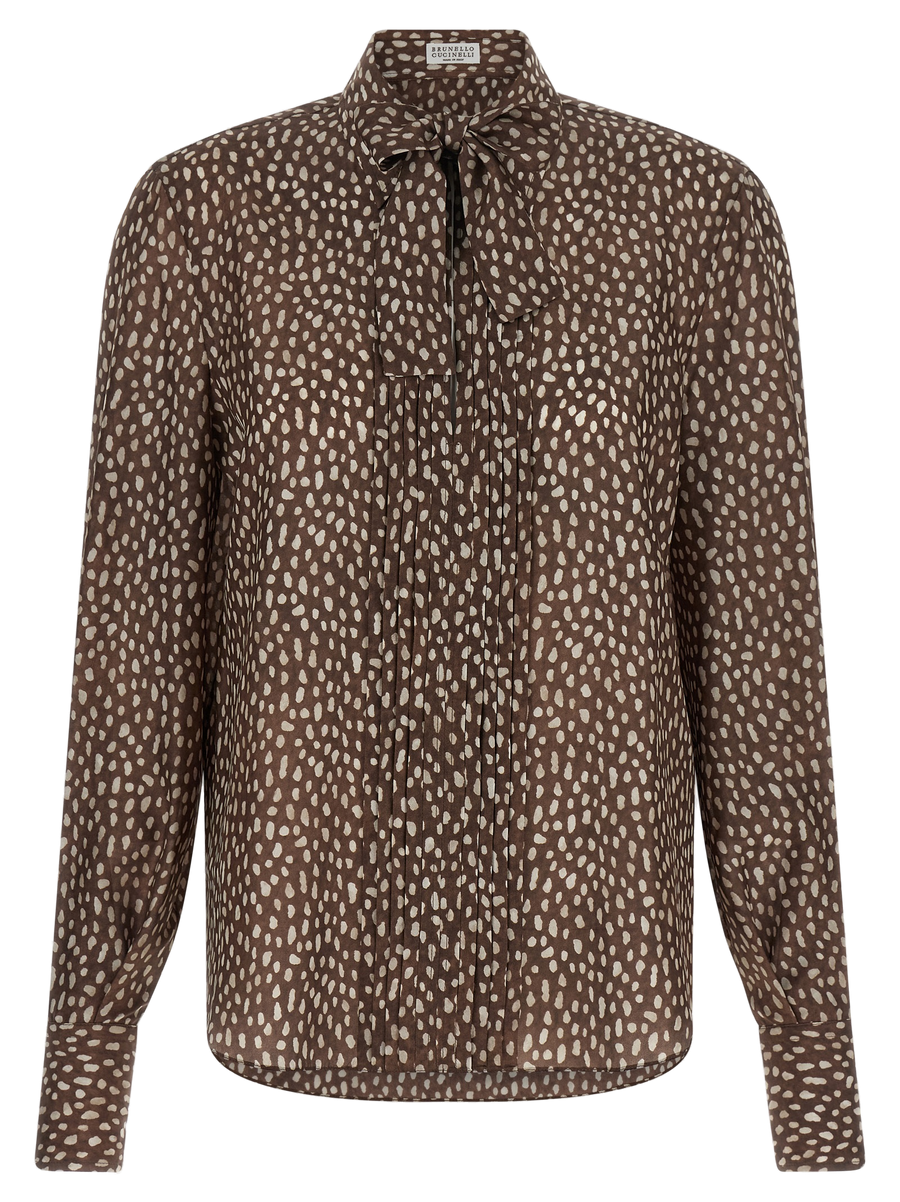 Brunello Cucinelli Pure silk blouse in brown