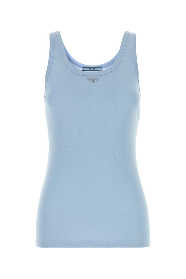 Prada 100% Cotton tank top in blue