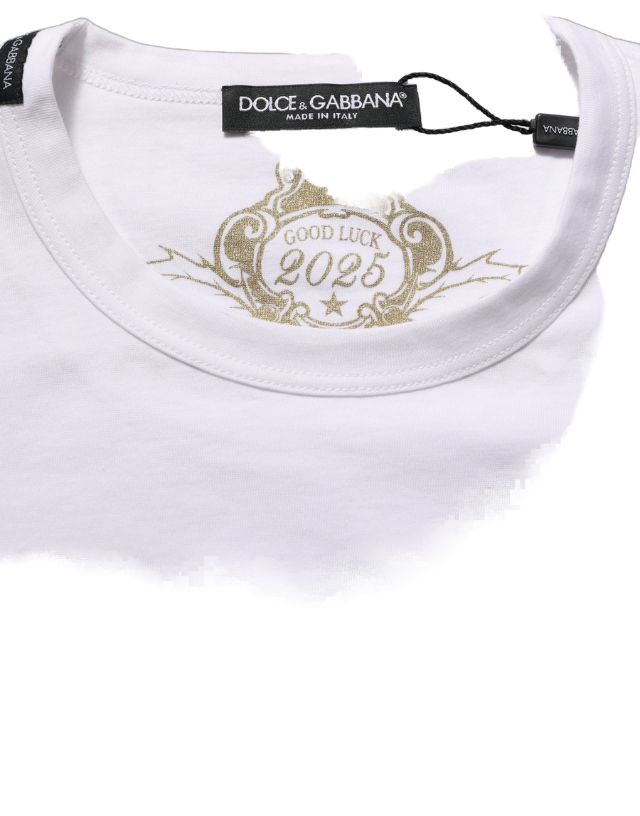 White Cotton Crew Neck Short Sleeves T-Shirt