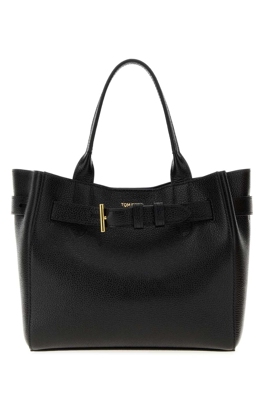 Tom Ford Exterior: 100% Bovine leather; Lining: 100% Polyester; Finishing: Golden metal shoulder bag in black
