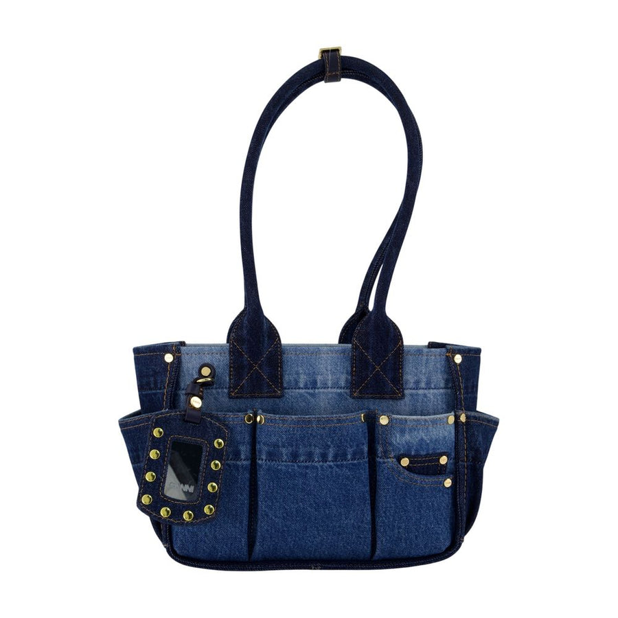 Ganni Cotton shoulder bag in blue