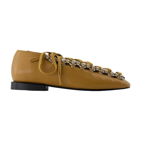 Toga Pulla Calfskin ballerina in khaki