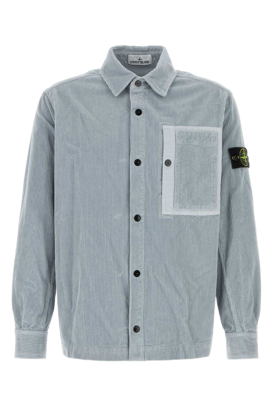 Powder Blue Corduroy Shirt Grey Exterior: Cotton Felpe
