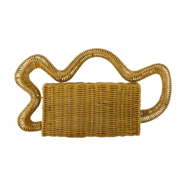 Cult Gaia raffia clutch in beige