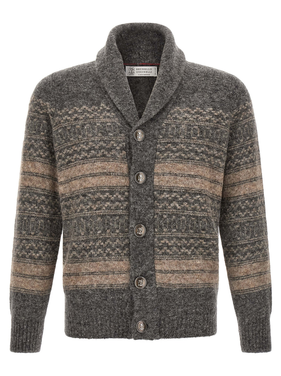 Brunello Cucinelli Alpaca cardigan in gray
