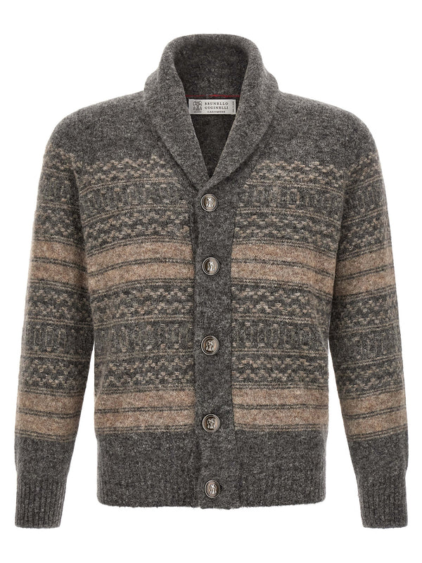 Brunello Cucinelli Alpaca cardigan in gray