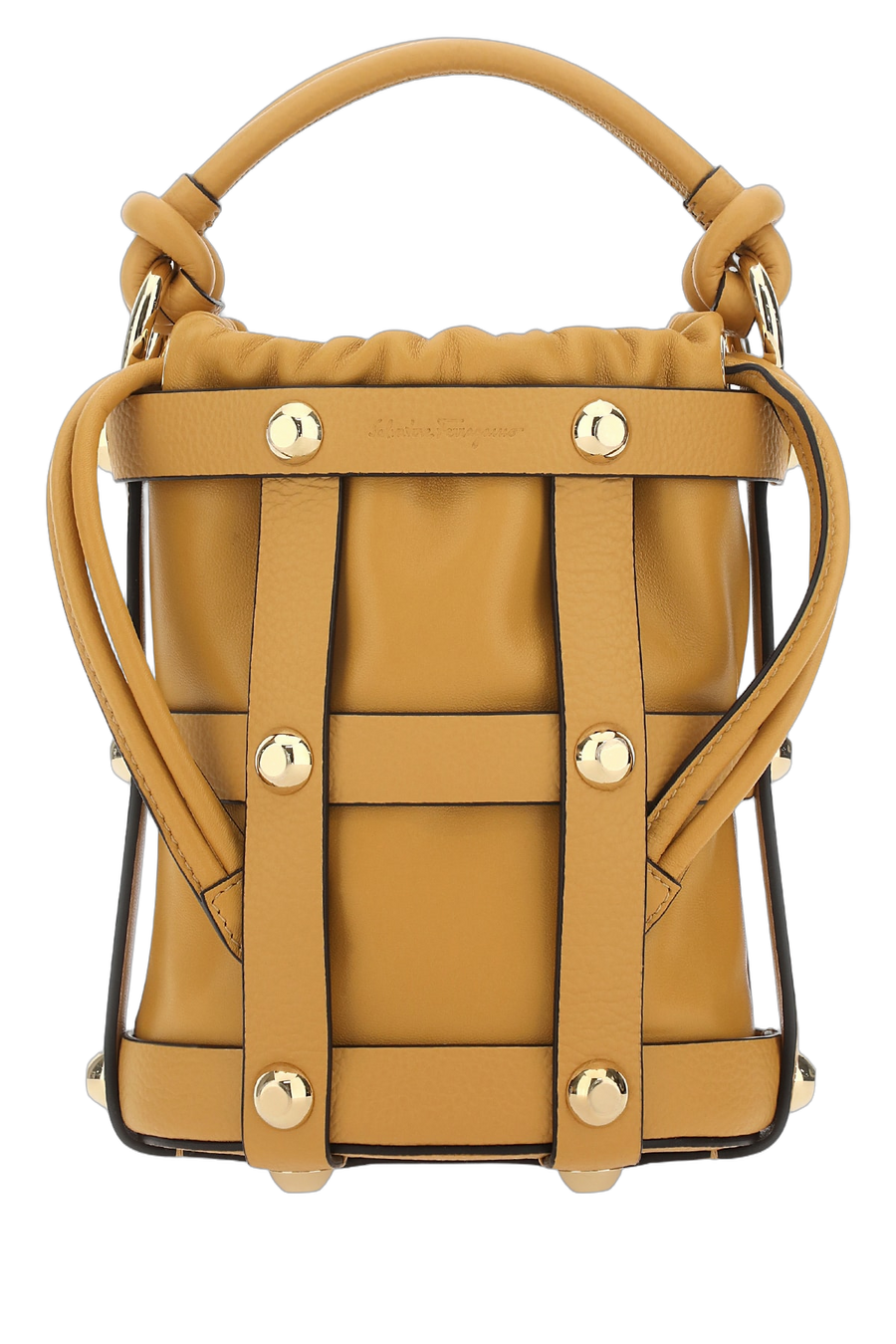 Ferragamo Languor Leather bucket bag in beige