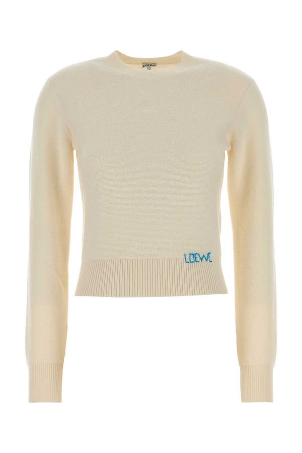Ivory Wool Sweater Ecru Exterior: Maglie