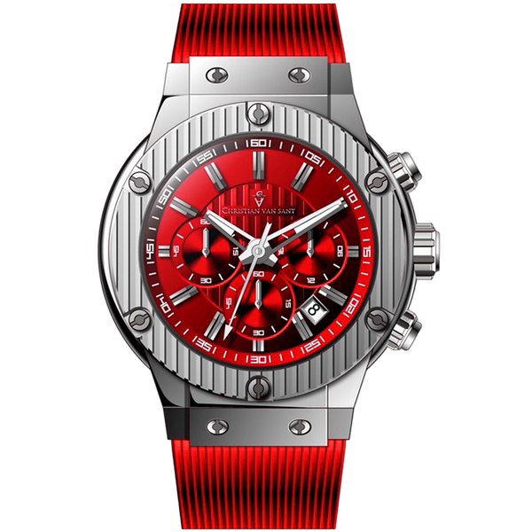 Christian Van Sant Stainless steel case watch in red