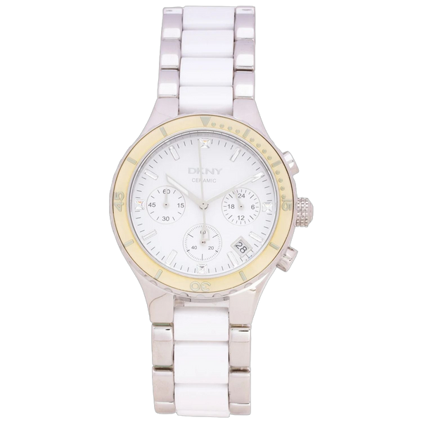 DKNY Stainless steel case watch in white