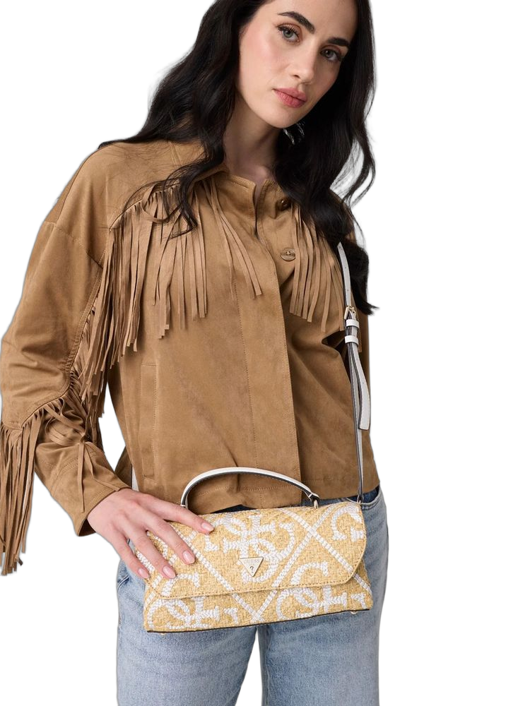 Guess 100% Polypropylene top handle bag in beige