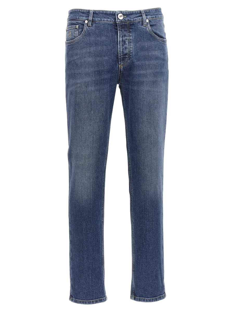 Brunello Cucinelli 98% cotton jeans in blue