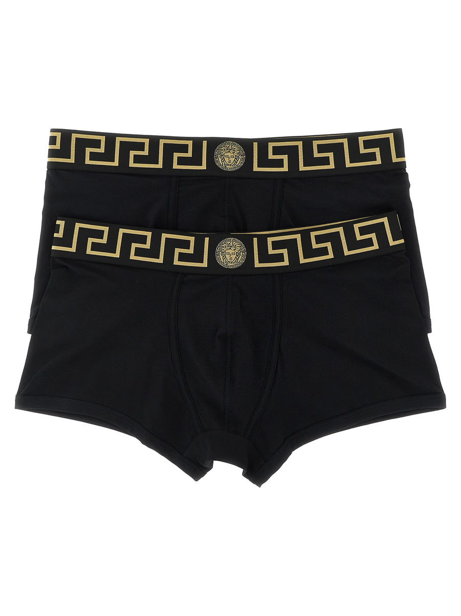 Versace Organic cotton with bi-stretch boxers in black