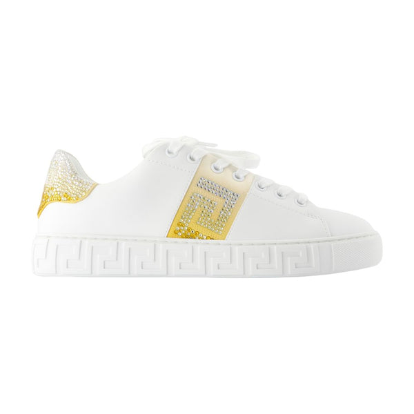Versace silk sneaker in white