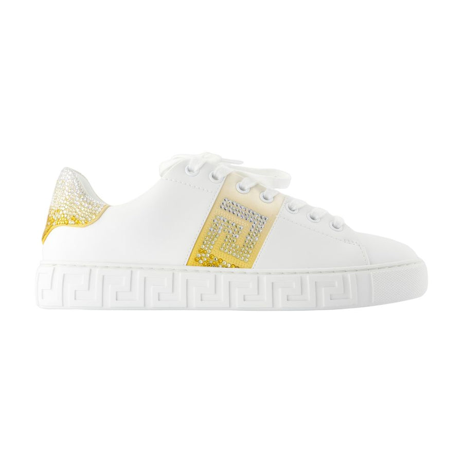 Versace silk sneaker in white