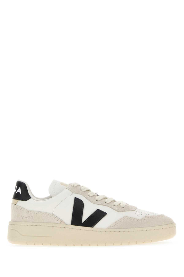Veja Exterior: 100% Leather 100% Suede; Interior: 100% Polyester; Sole: Rubber sneaker in beige