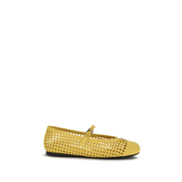 Prada Upper 95% Cotton 5% Polyester ballet flat in yellow