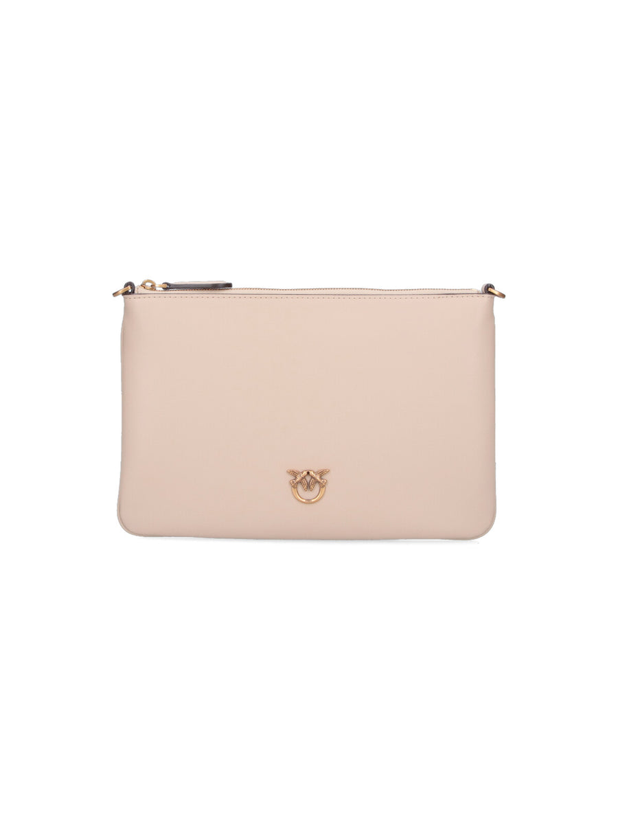 Pinko 100% Leather clutch in beige
