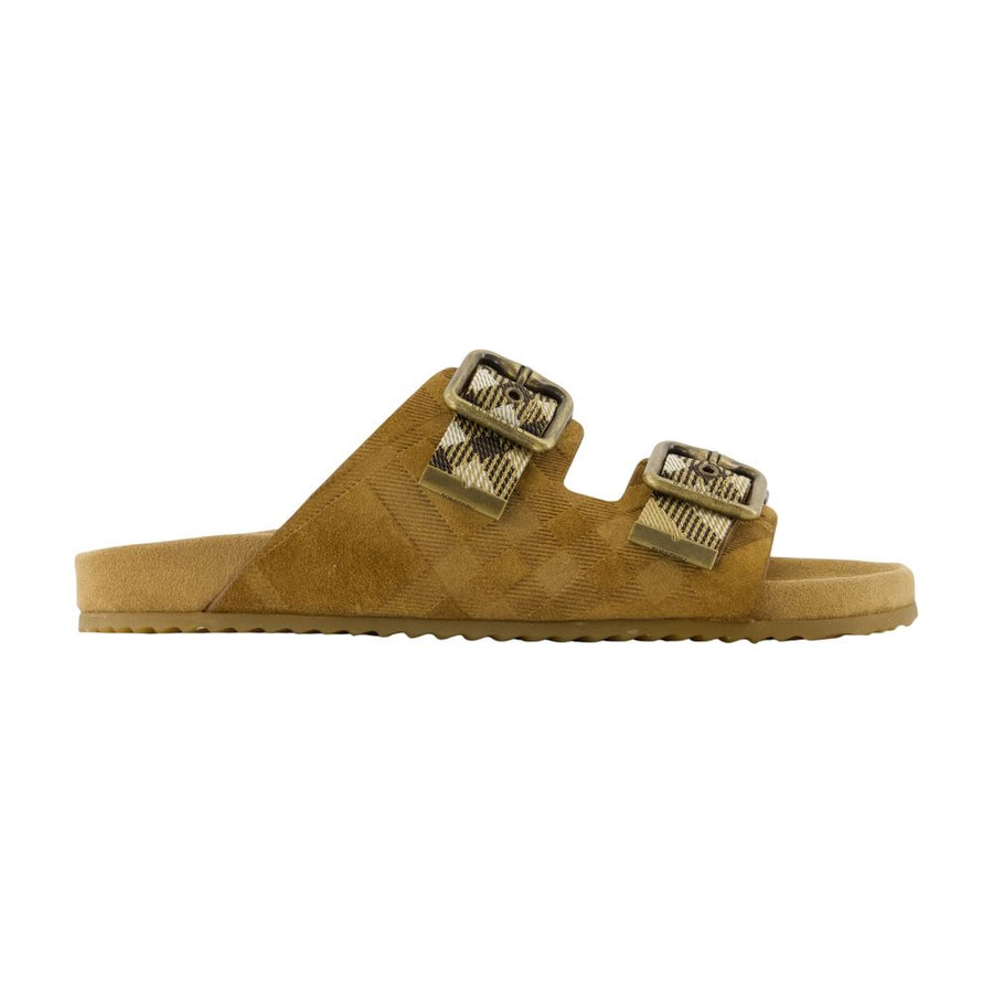 Lf Urchin Sandals - Burberry Leather Brown Beige Calfskin Shoes /