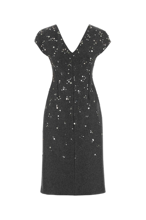 Dark Grey Felt Dress 029 Abiti
