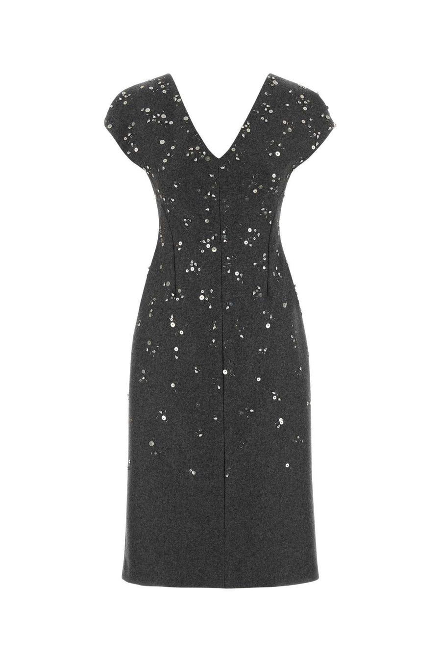 Dark Grey Felt Dress 029 Abiti