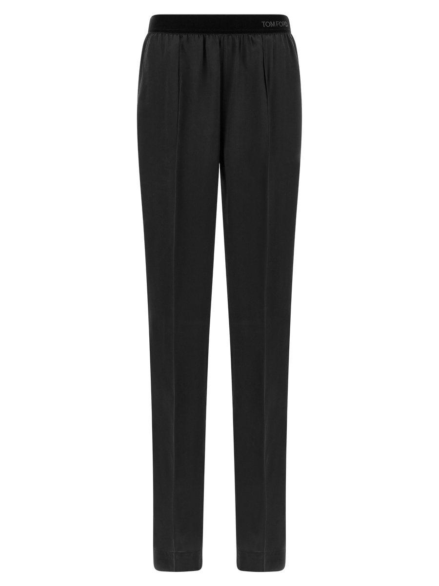 Tom Ford 100% silk trousers in black