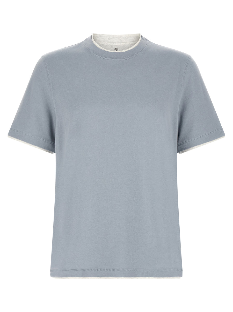 Brunello Cucinelli 100% cotton t-shirt in blue