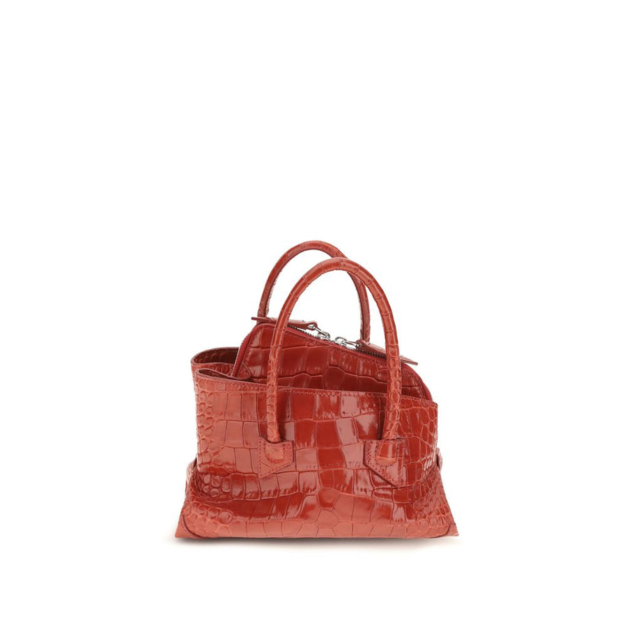 The Attico 100% Calf Leather Bos Taurus top handle bag in red