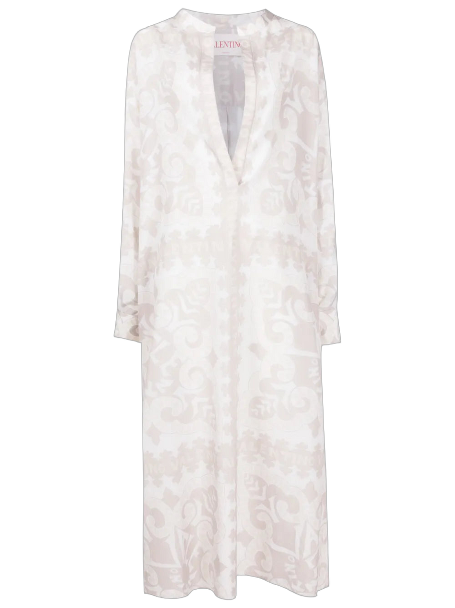 Valentino Silk-cotton blend tunic in beige