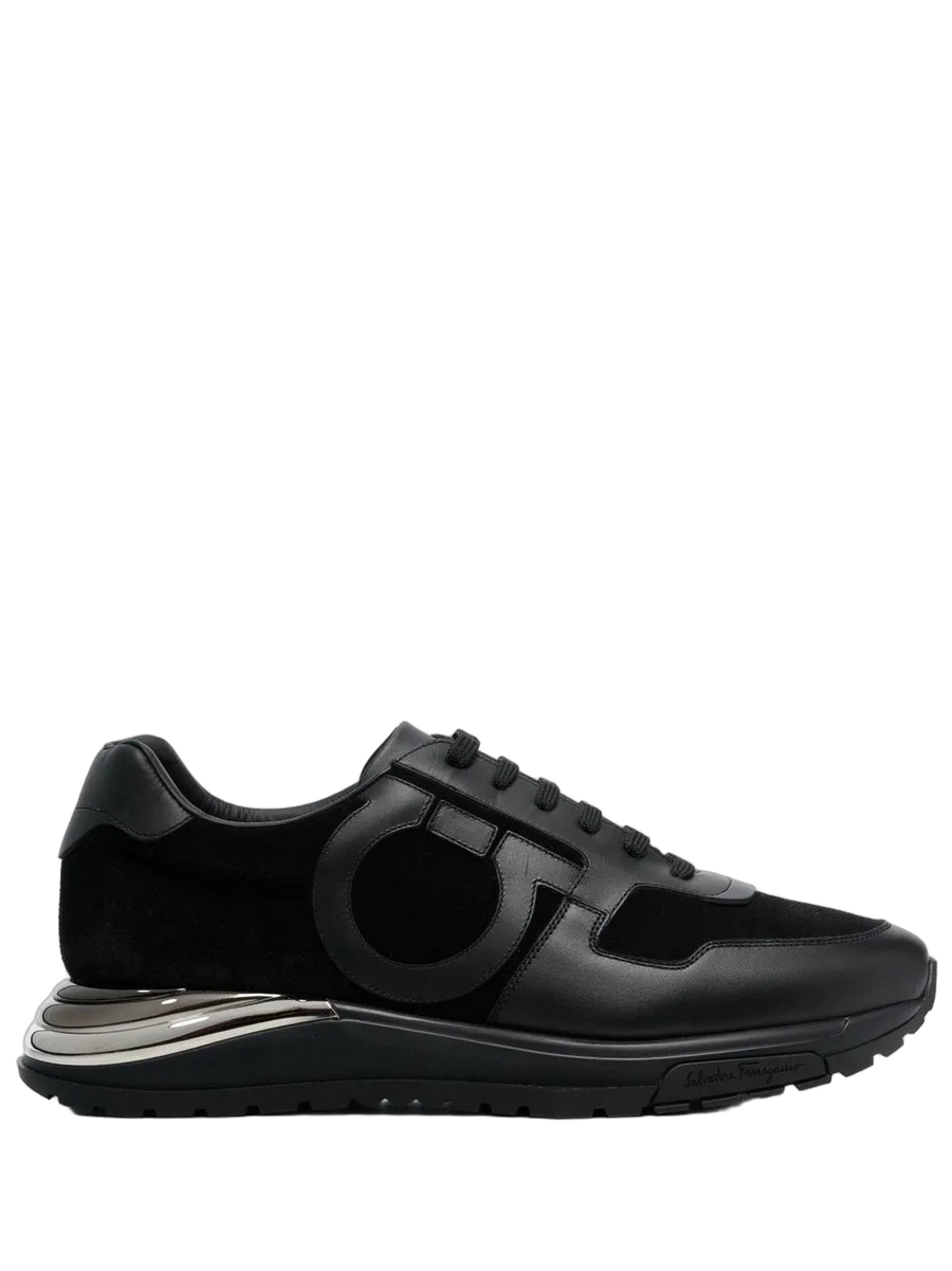 Ferragamo Suede sneaker in black