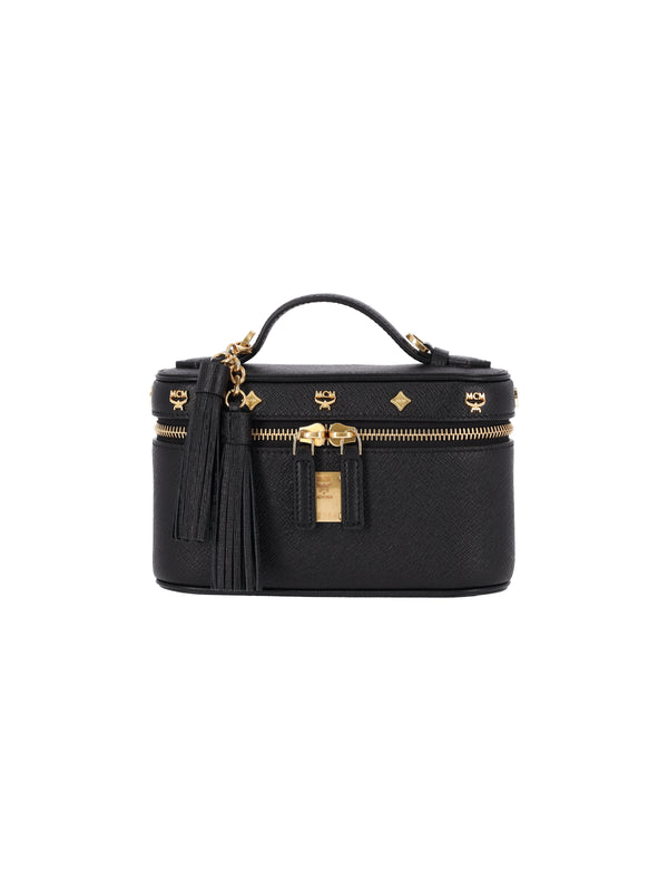 MCM 100% Calf Leather top handle bag in black