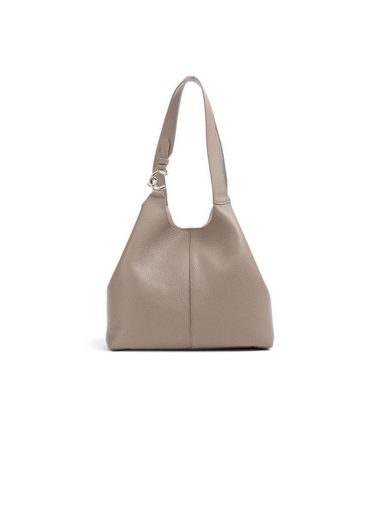Coccinelle Grained Leather shoulder bag in taupe