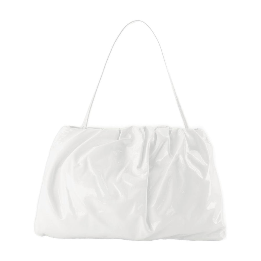 Staud Patent leather shoulder bag in white