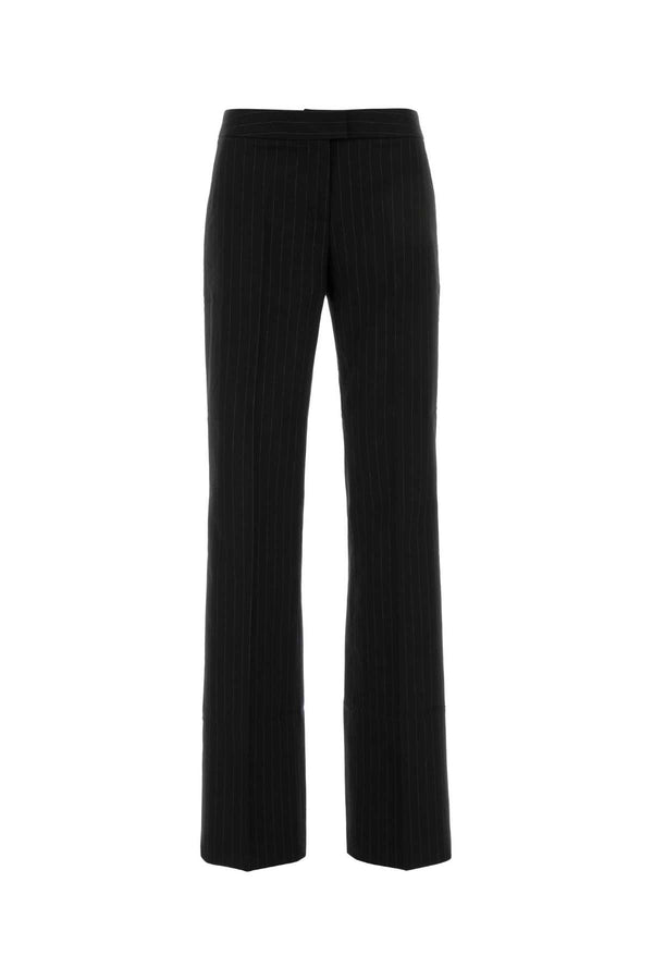 Embroidered Twill Gladys Pant Blackwhite Pantaloni