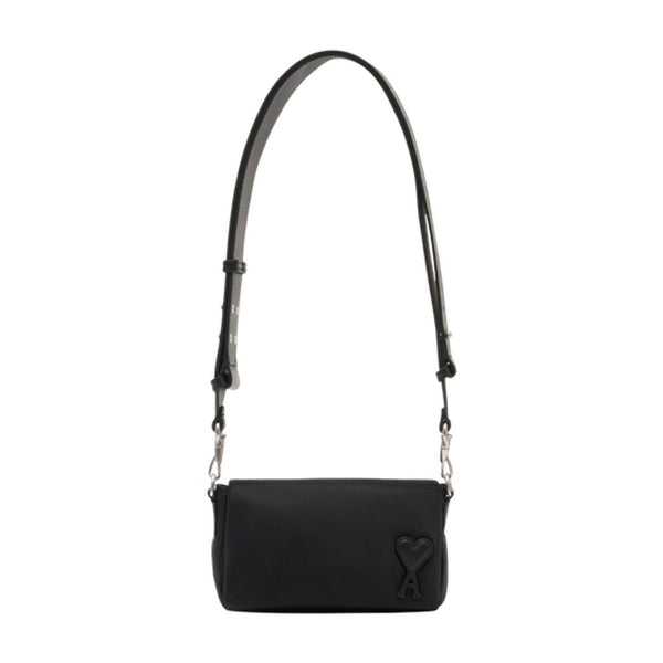 AMI Paris nylon crossbody bag in black