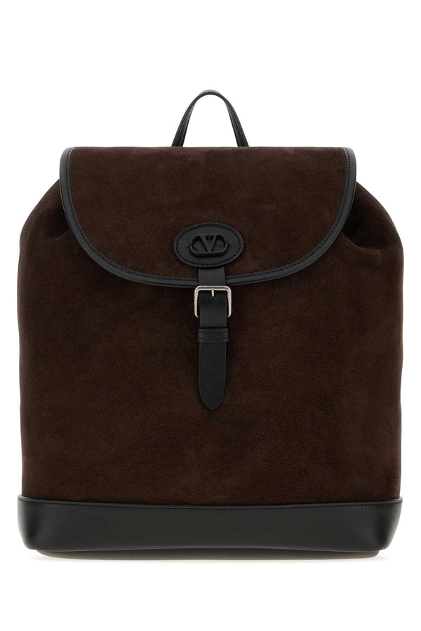 Valentino Garavani Exterior: 100% Suede backpack in brown