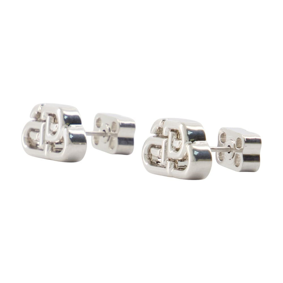Balenciaga metal earrings in silver