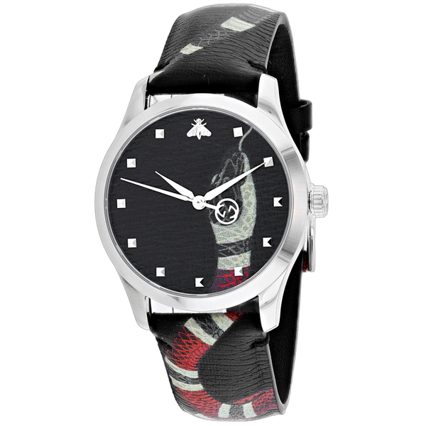 Gucci Stainless steel case watch in black