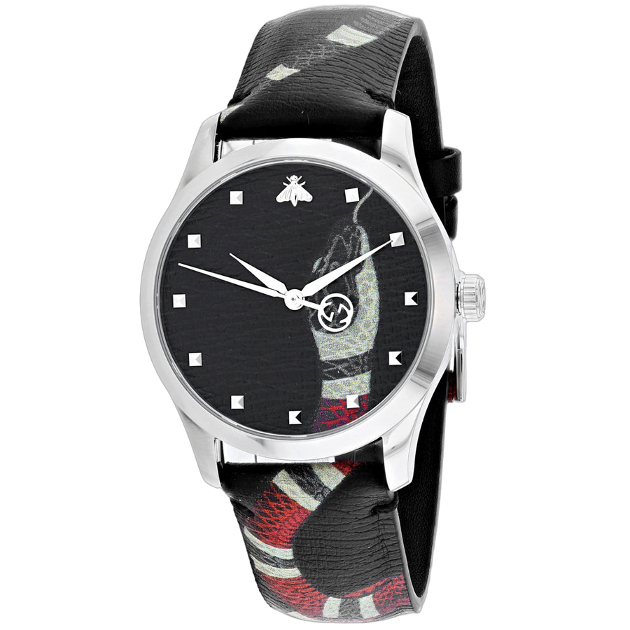 Gucci Stainless steel case watch in black