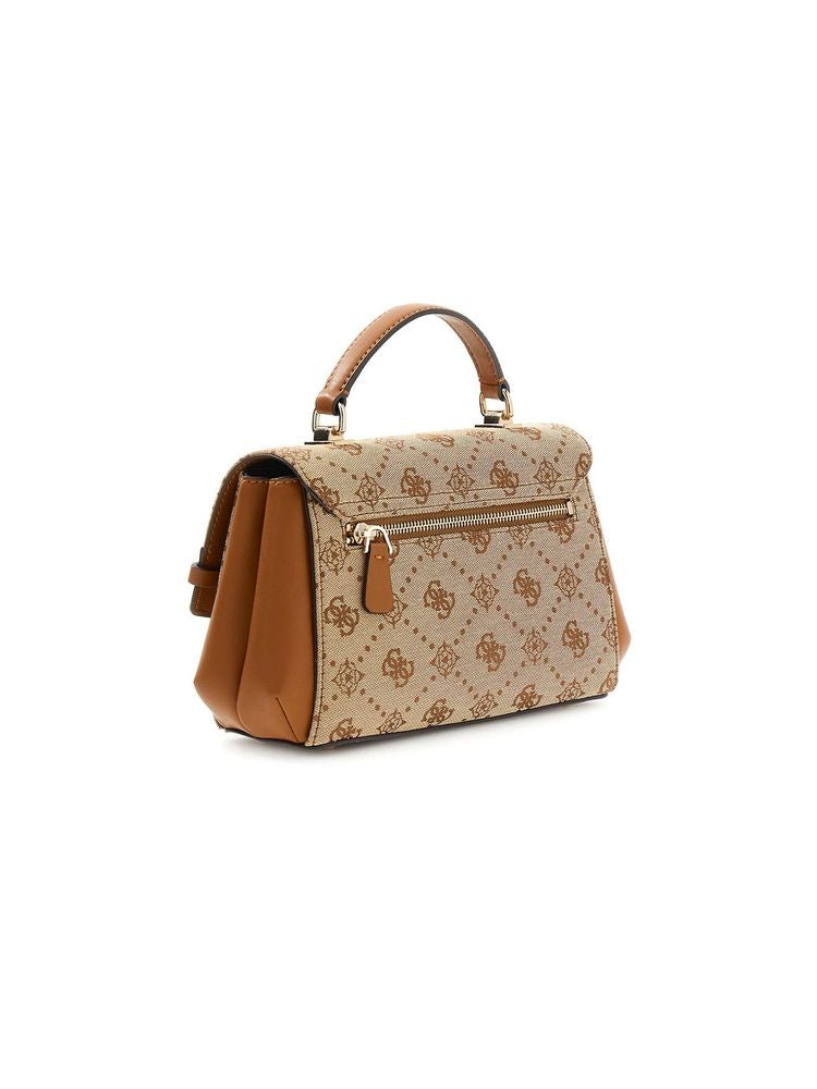 Guess 100% Polyester top handle bag in beige