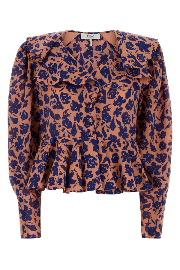 Chloé 100% Silk blouse in orange