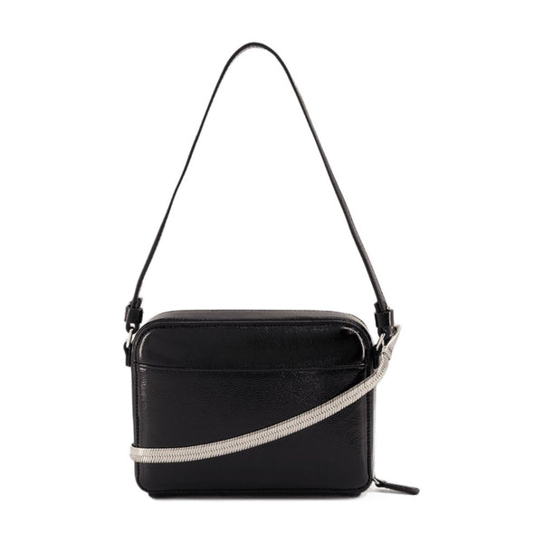 Courreges leather shoulder bag in black