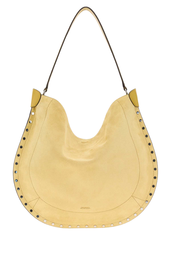 Pastel Yellow Suede Oskan Shopping Bag Straw Borse A Tracolla