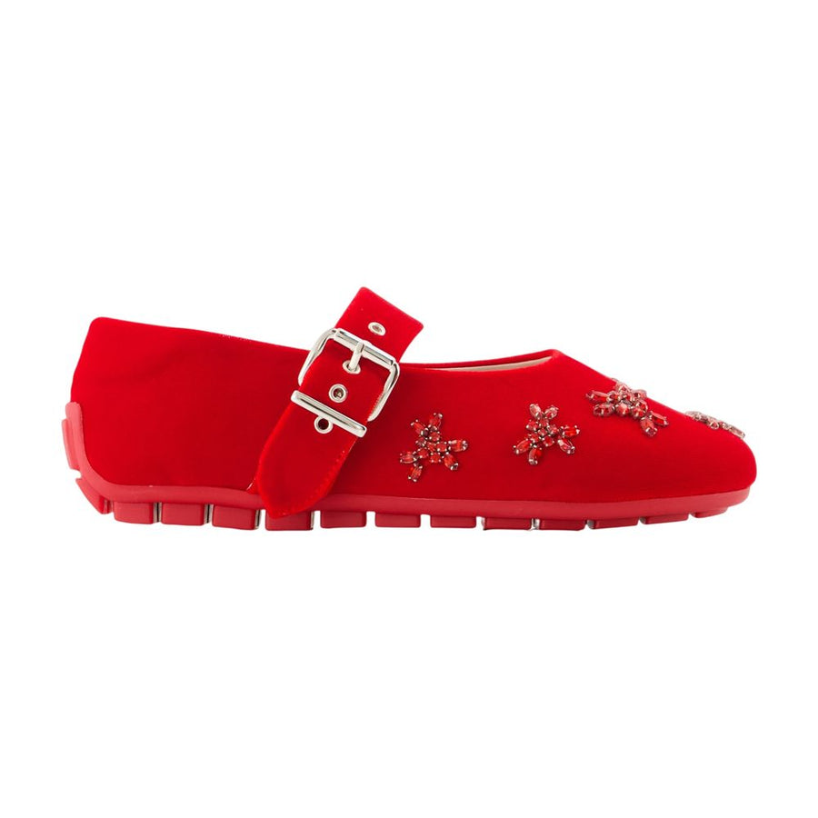 Mary Jane Turbo Emb Ballerinas - Simone Rocha Synthetic Red Shoes / Flat-shoes