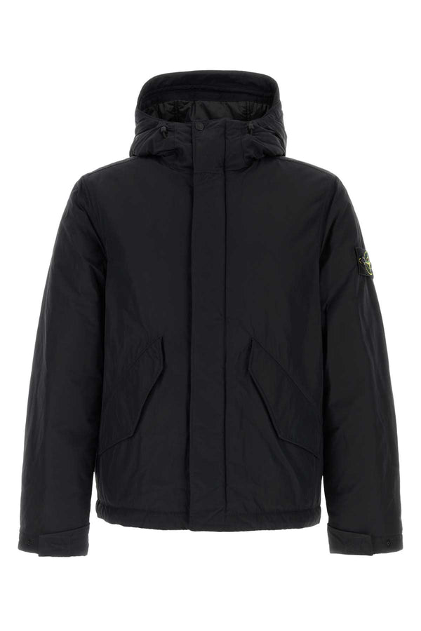 Black Polyester Blend Padded Jacket Giubbini