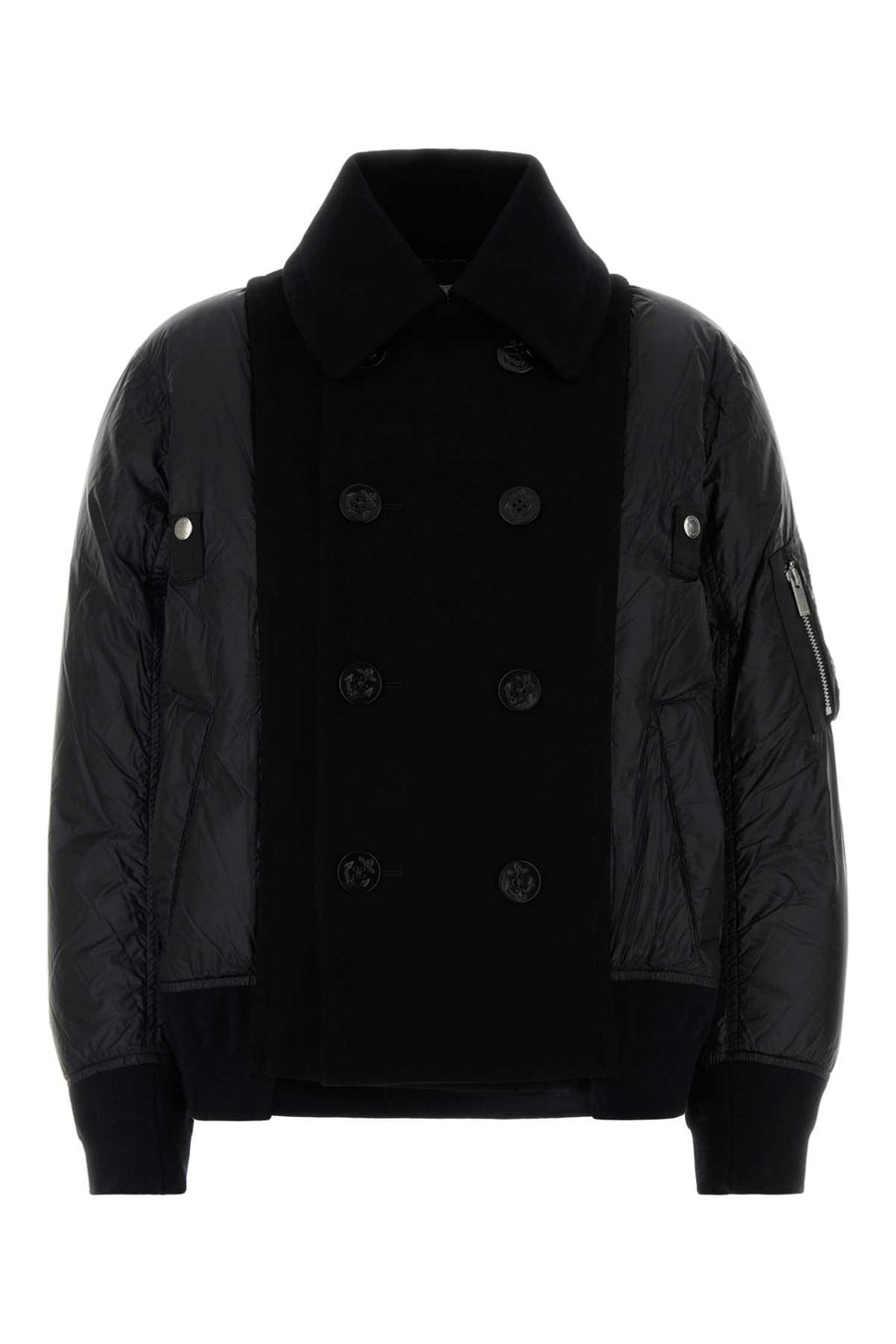 Sacai Blouson Exterior 1: 100% Nylon jacket in black