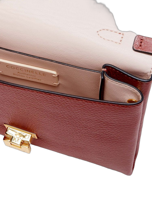 Coccinelle Cowhide top handle bag in brandy